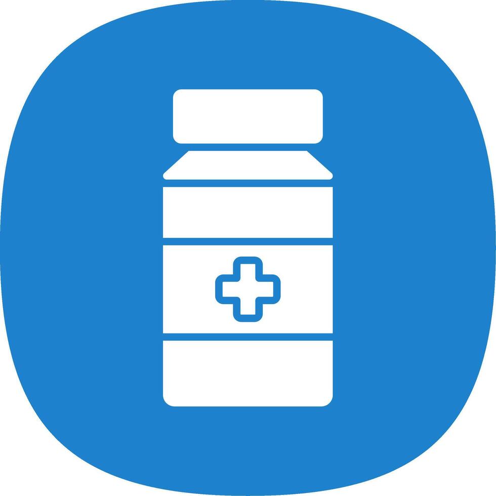 Pill Jar Glyph Curve Icon Design vector