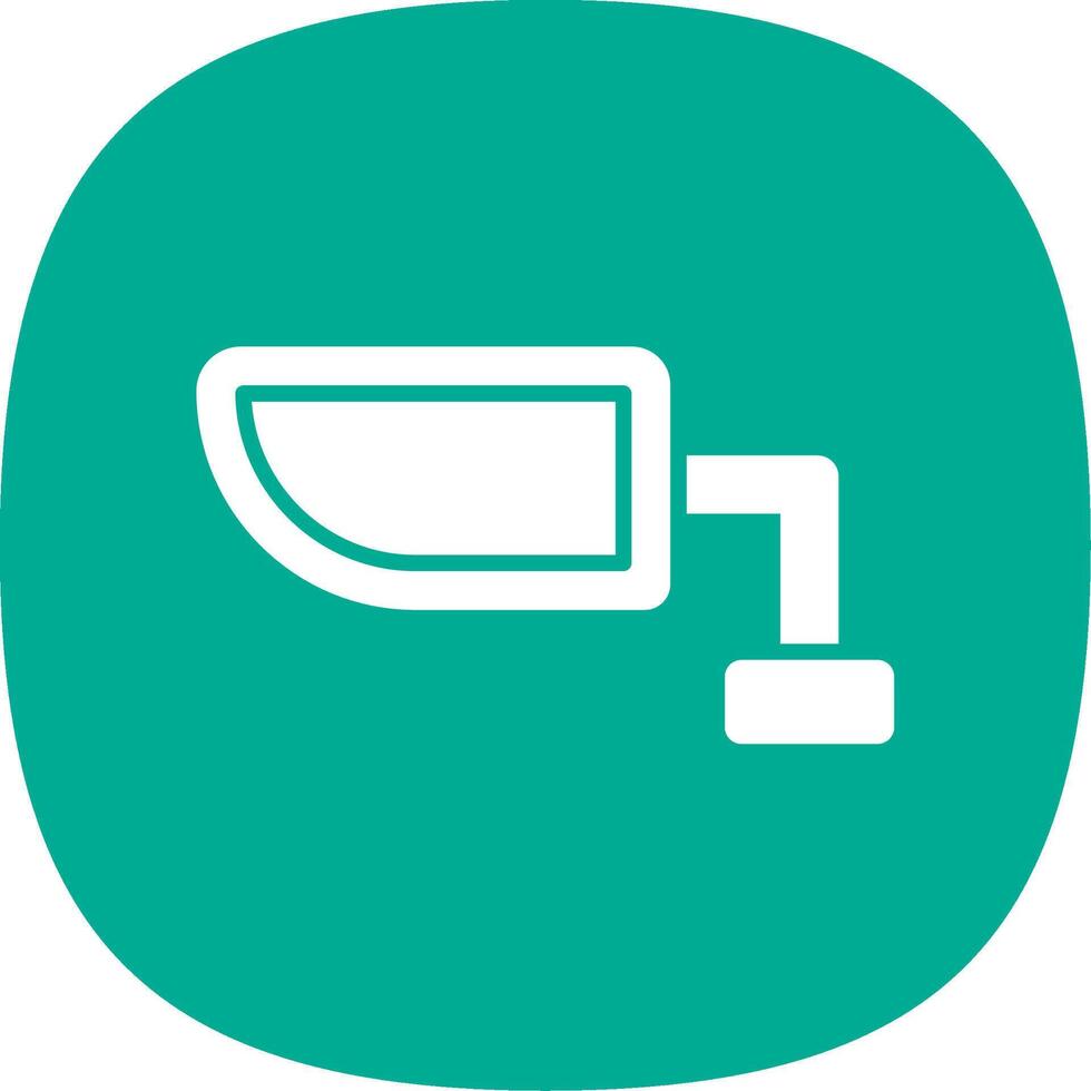 Side Mirror Glyph Curve Icon Design vector