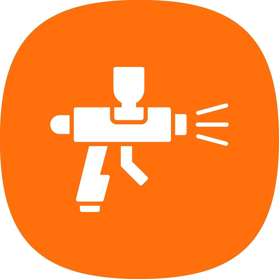 Spray Paint Gun Glyph Curve Icon Design vector