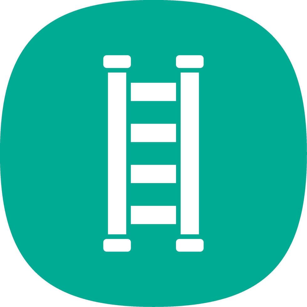 Step Ladder Glyph Curve Icon Design vector