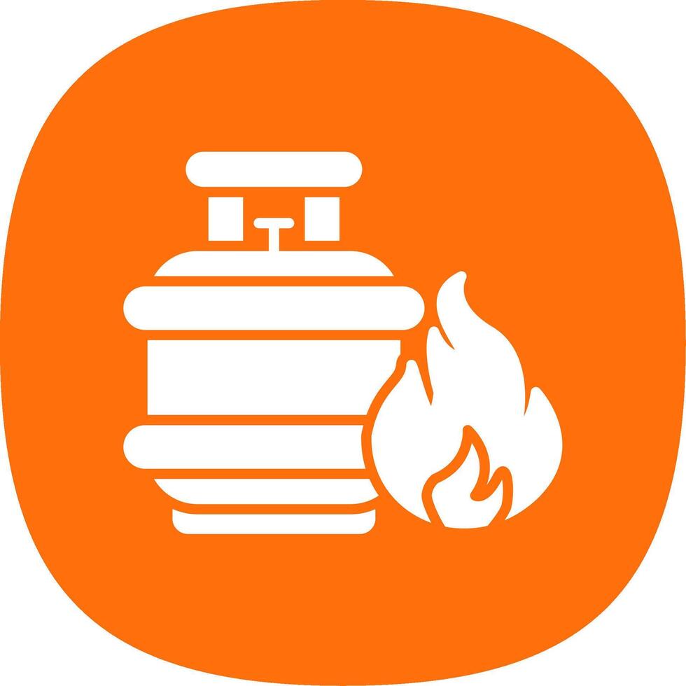 Gas Glyph Curve Icon Design vector
