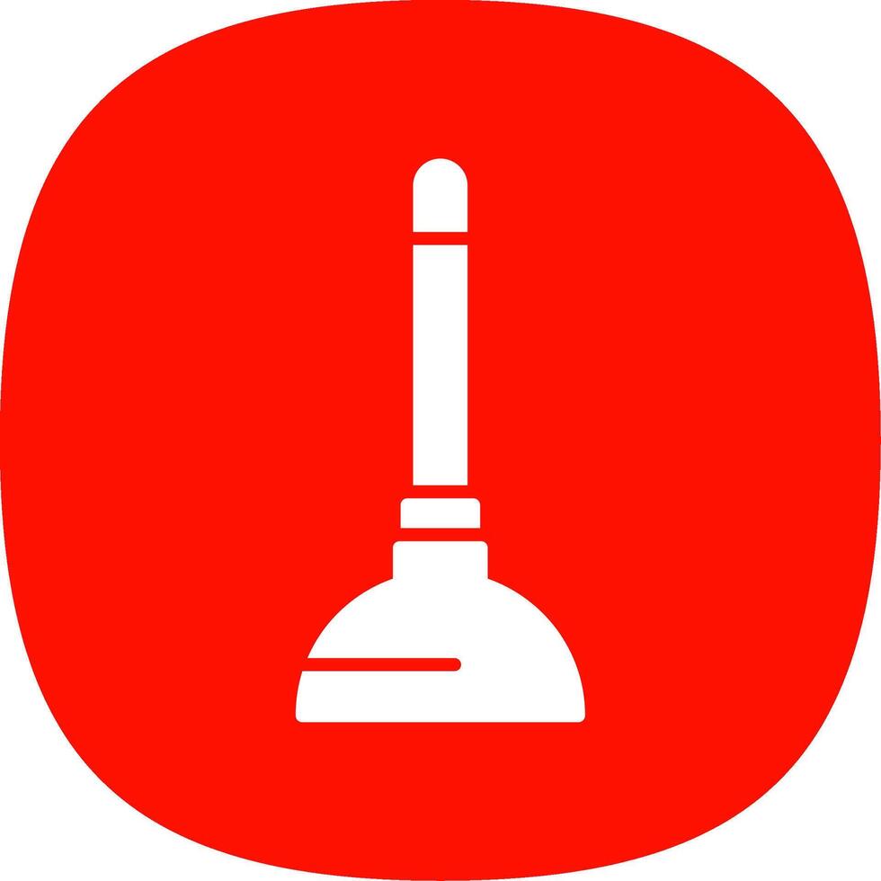 Plunger Glyph Curve Icon Design vector