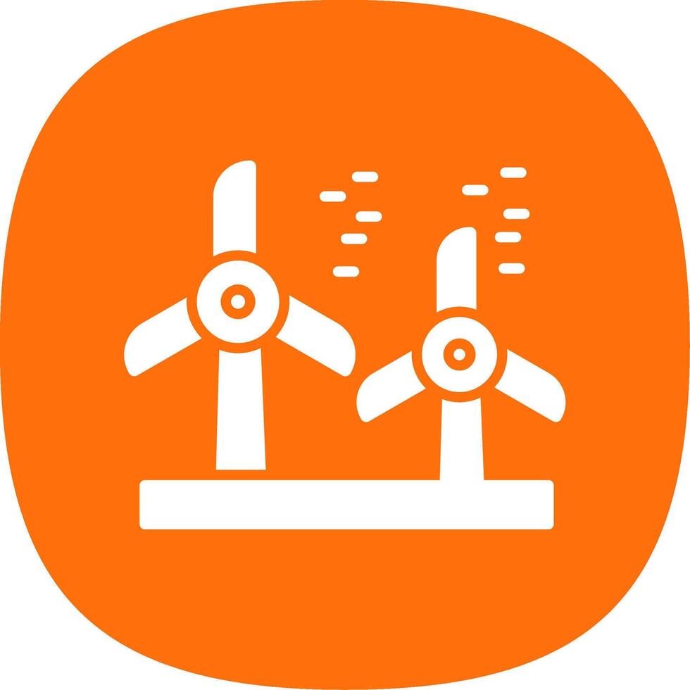 Wind Turbine Glyph Curve Icon Design vector