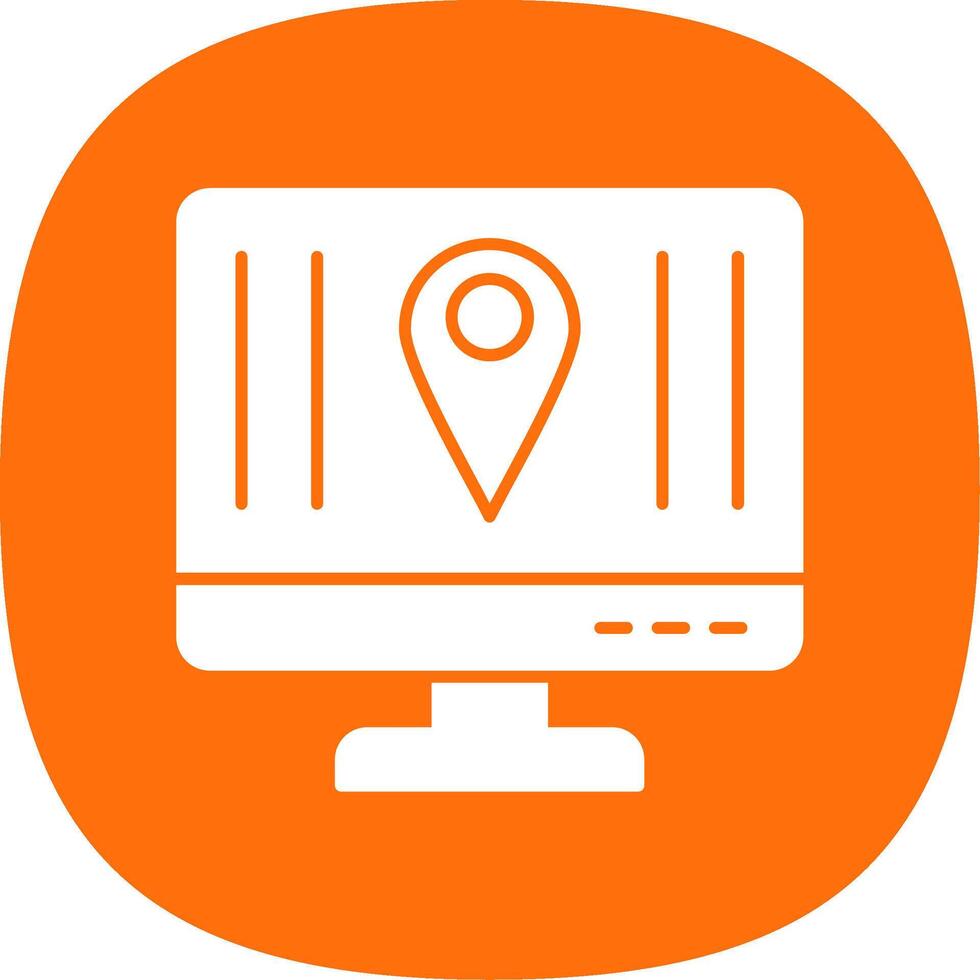 Location Glyph Curve Icon Design vector