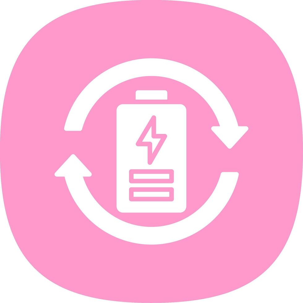 Eco Battery Glyph Curve Icon Design vector