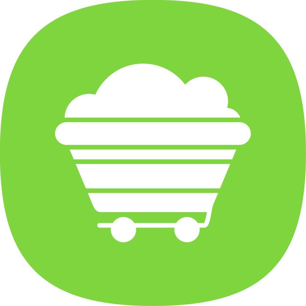 Coal Glyph Curve Icon Design vector