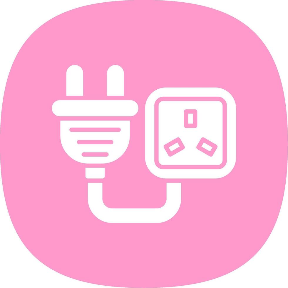 Wall Plug Glyph Curve Icon Design vector