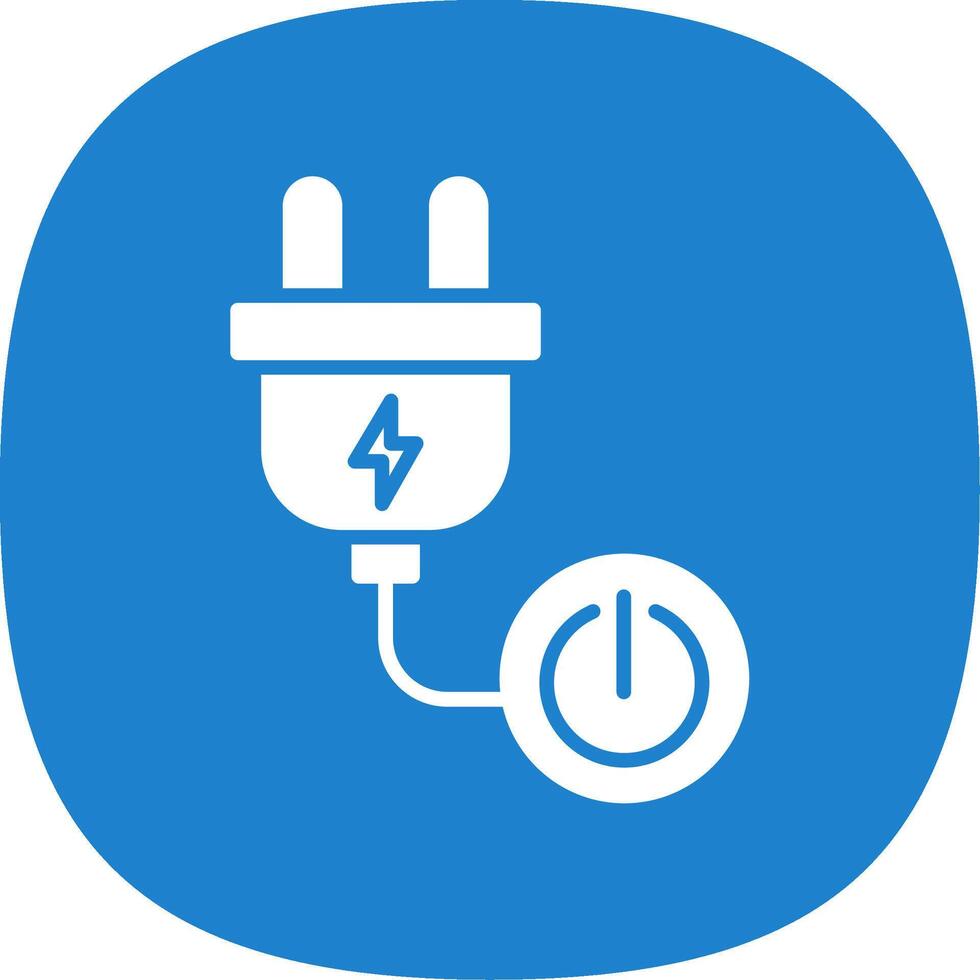Power Button Glyph Curve Icon Design vector