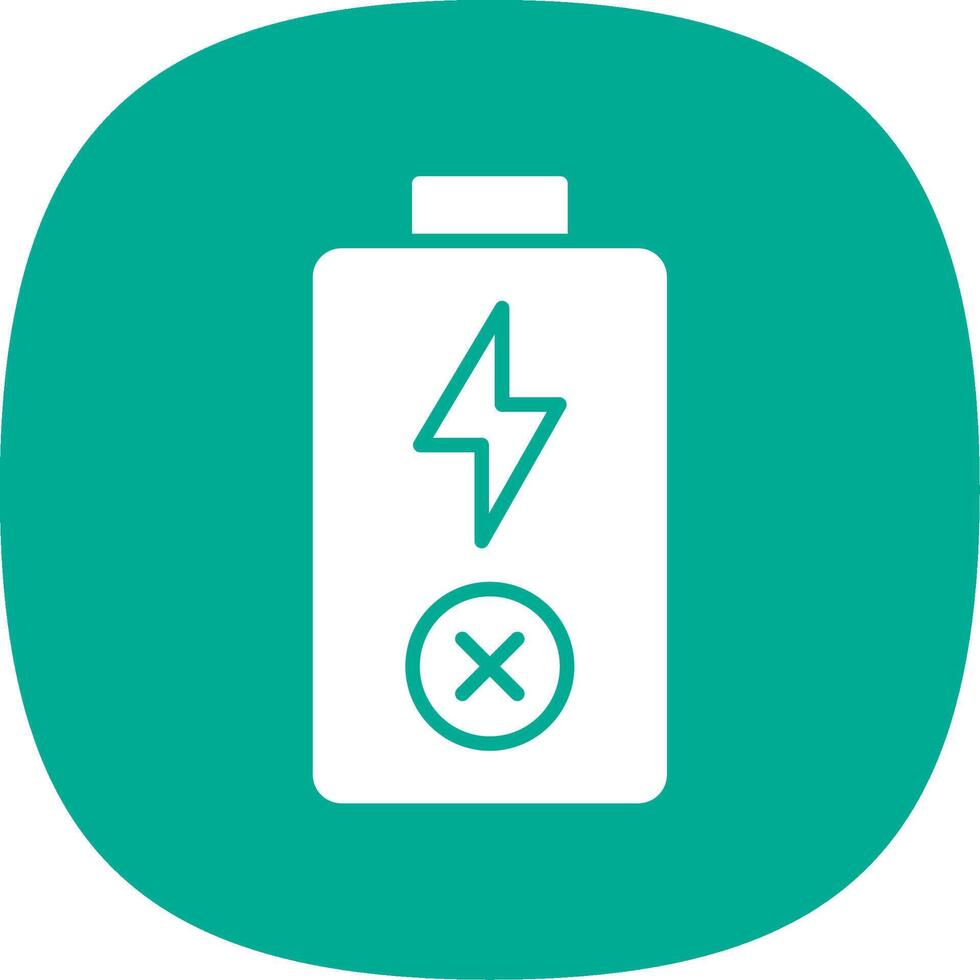 Empty Battery Glyph Curve Icon Design vector