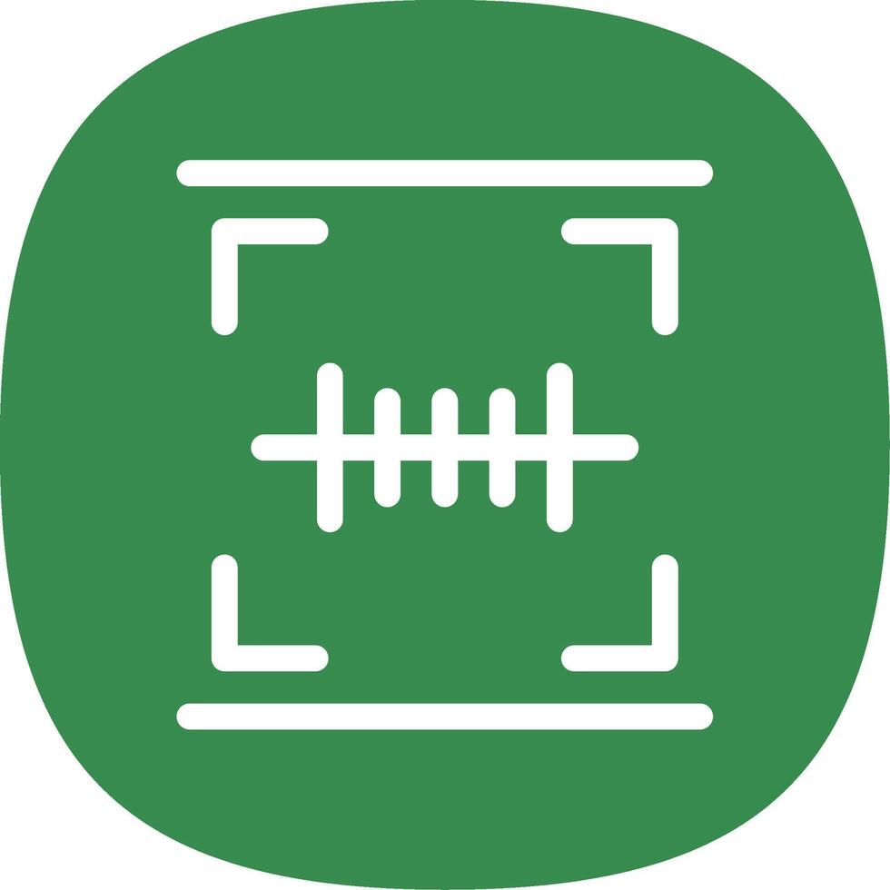Barcode Scan Glyph Curve Icon Design vector