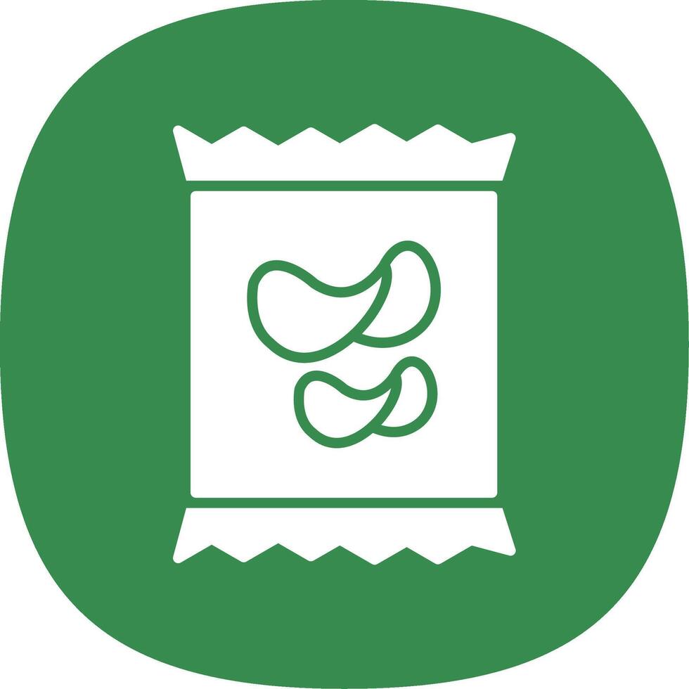Crisps Glyph Curve Icon Design vector
