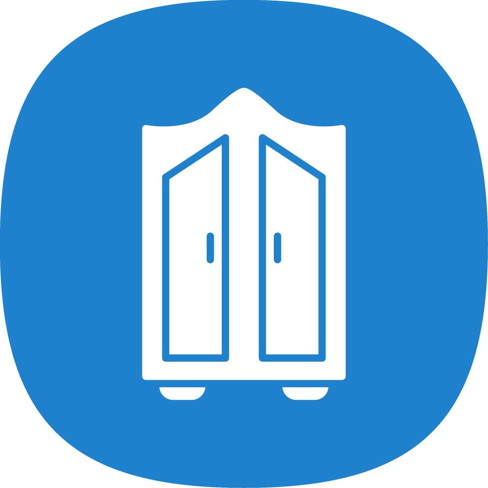 Wardrobe Glyph Curve Icon Design vector