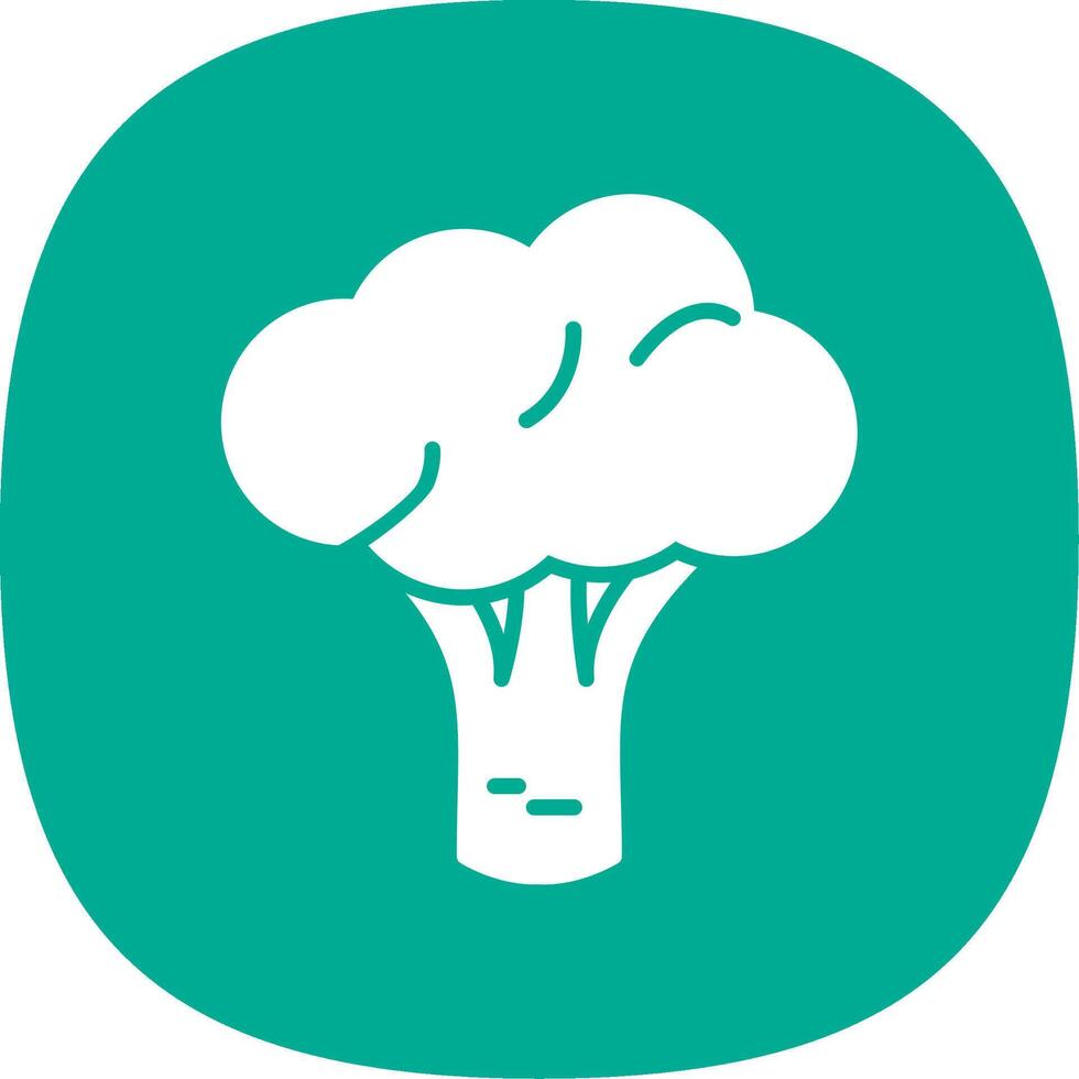 Broccoli Glyph Curve Icon Design vector