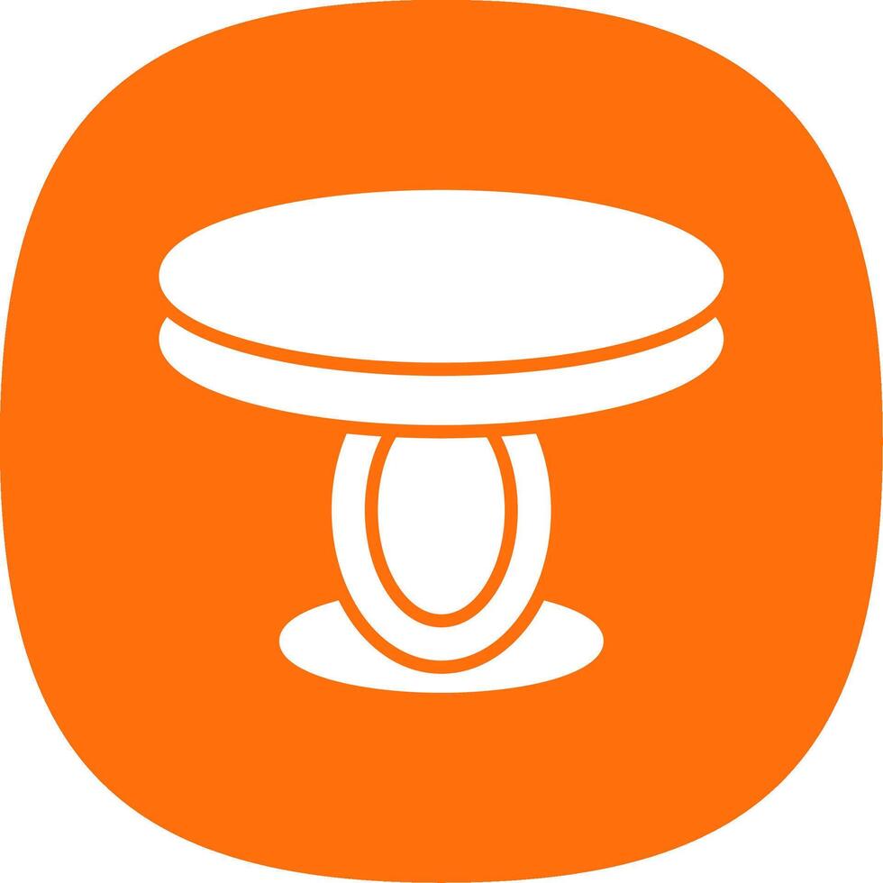 Dining Table Glyph Curve Icon Design vector