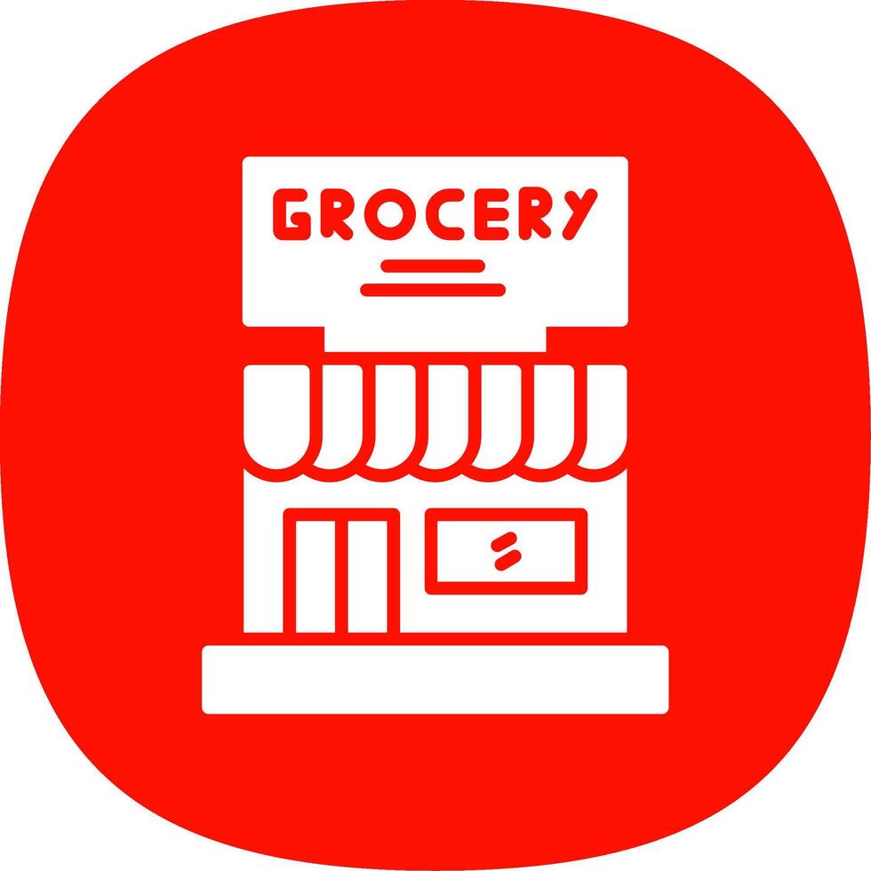 Grocery Store Glyph Curve Icon Design vector