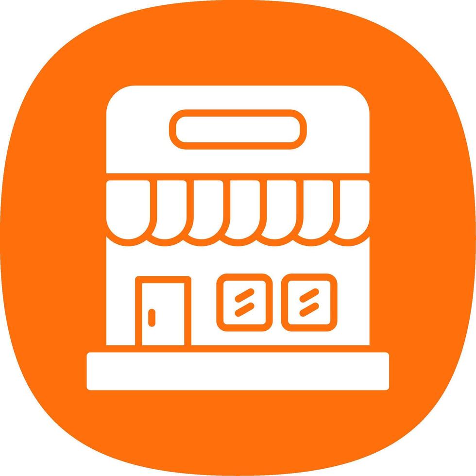 Supermarket Glyph Curve Icon Design vector