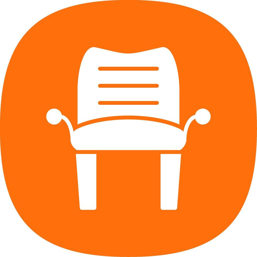 Armchair Glyph Curve Icon Design vector