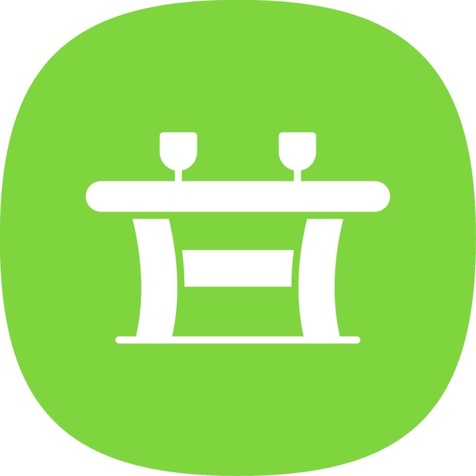 Table Glyph Curve Icon Design vector