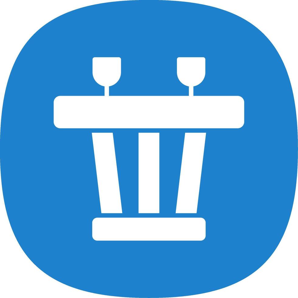 Dining Table Glyph Curve Icon Design vector