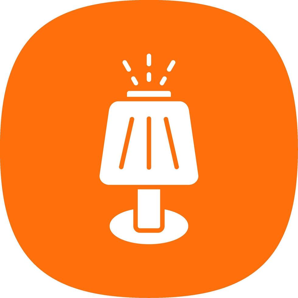 Table Lamp Glyph Curve Icon Design vector