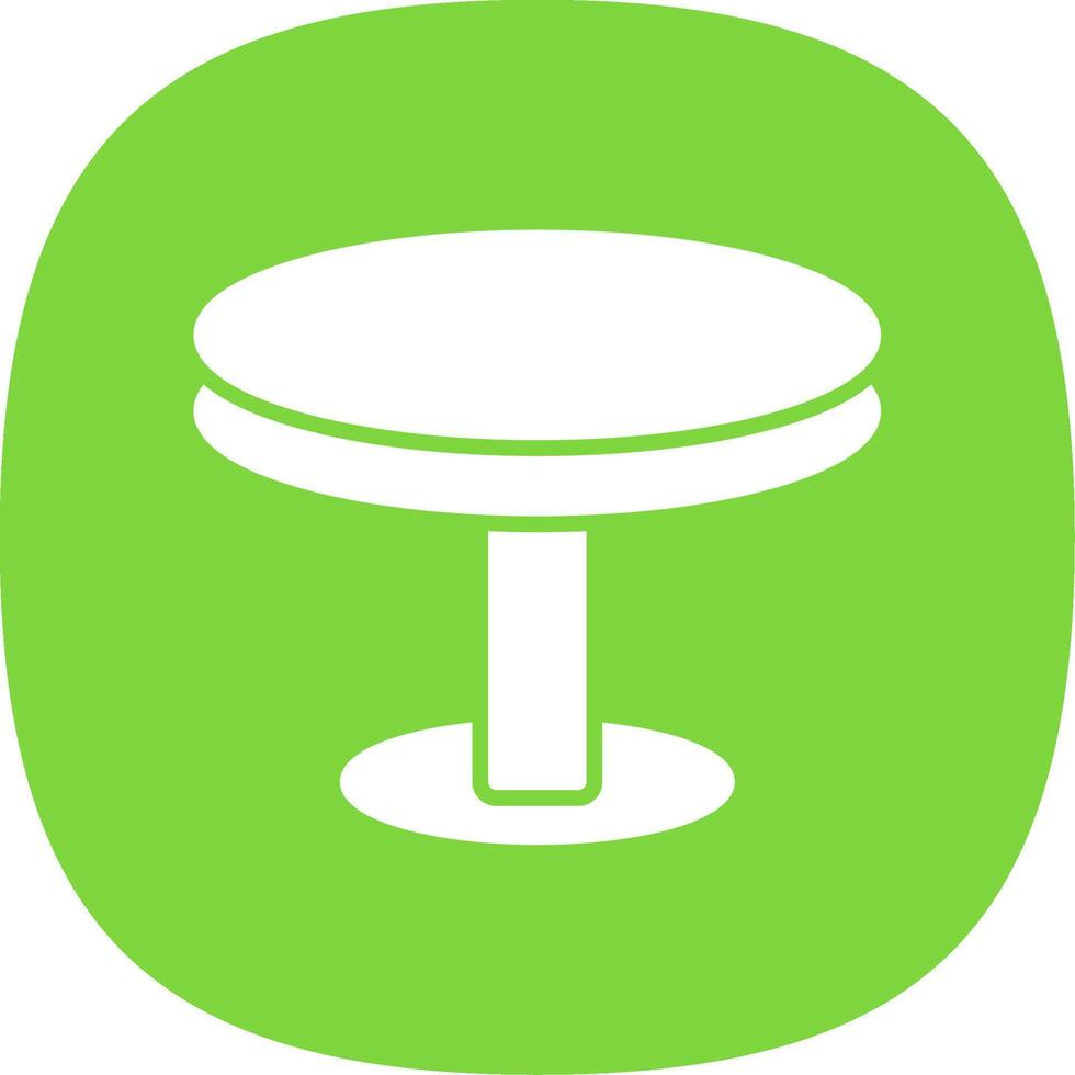 Round Table Glyph Curve Icon Design vector