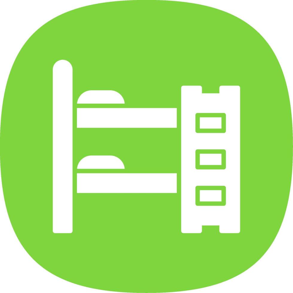 Bunk Bed Glyph Curve Icon Design vector