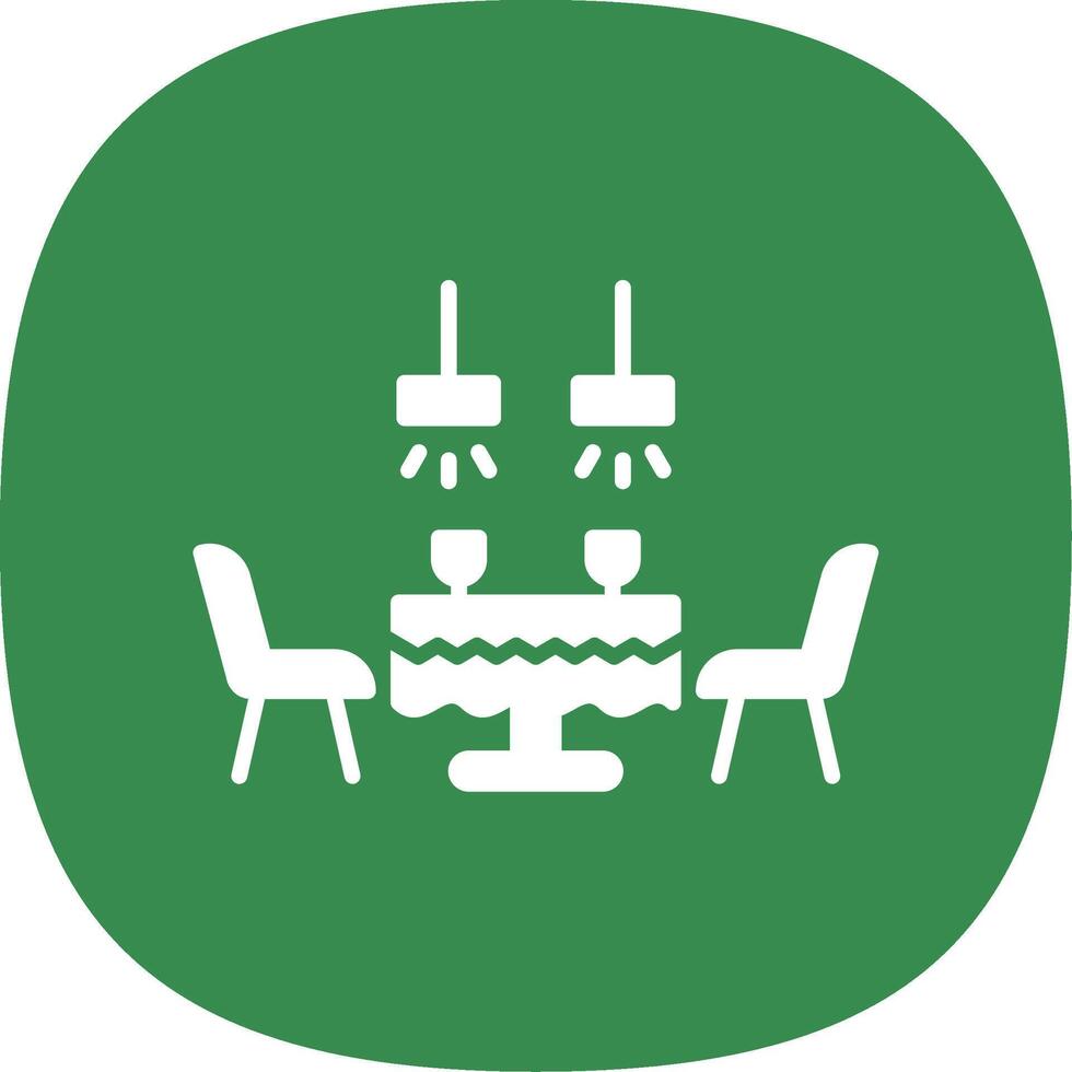 Dining Table Glyph Curve Icon Design vector