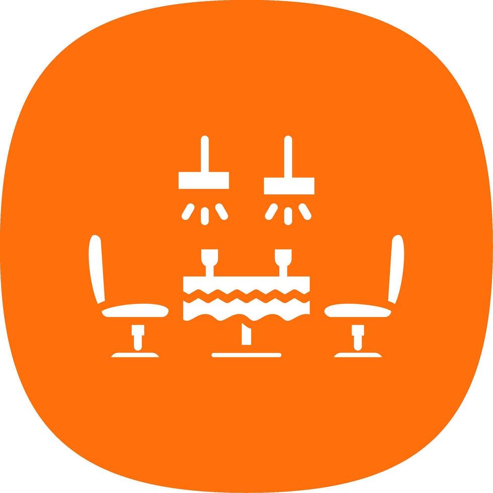 Dining Table Glyph Curve Icon Design vector