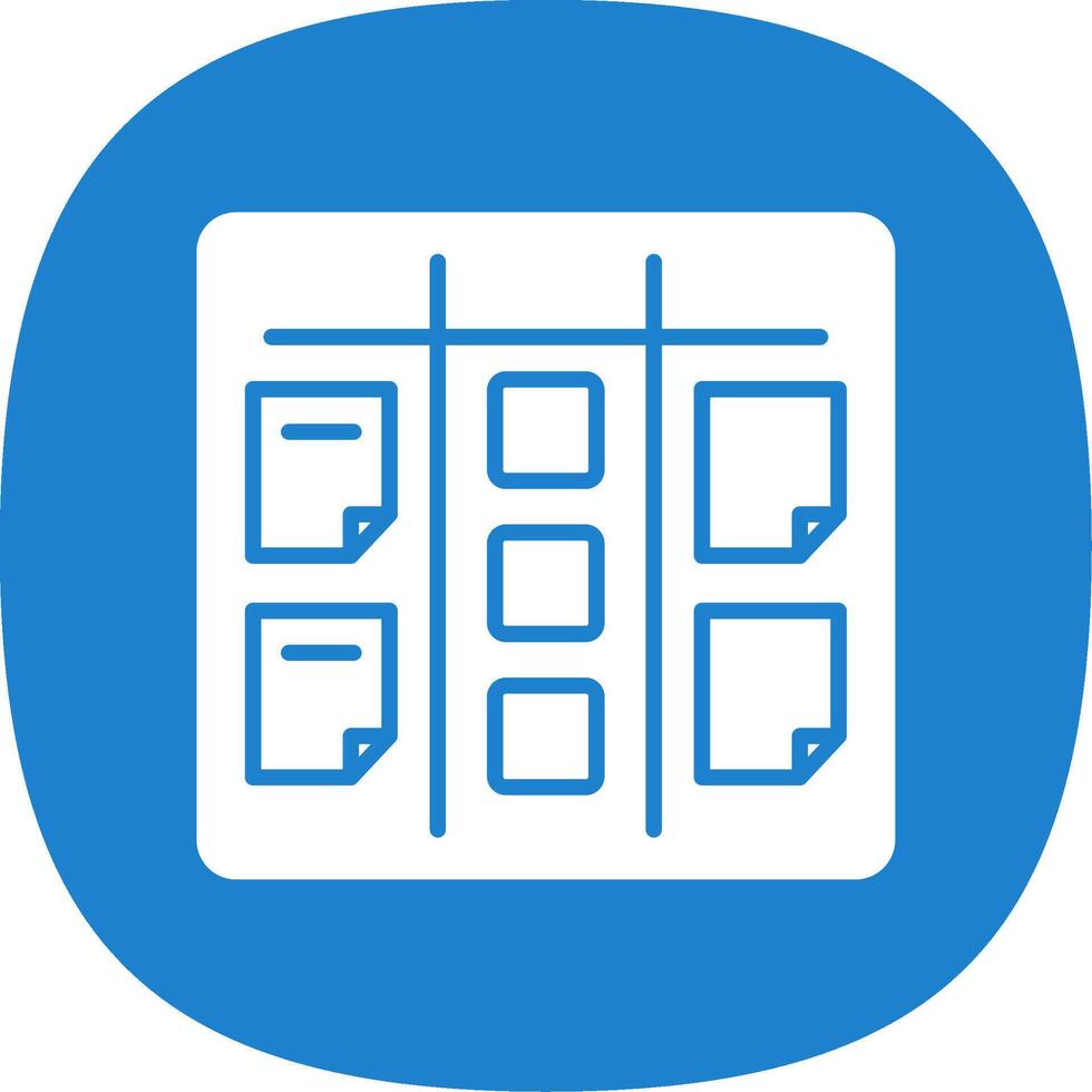 Kanban Glyph Curve Icon Design vector