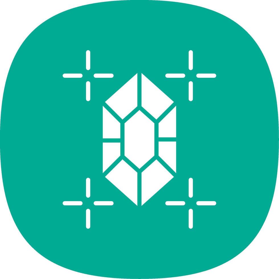 Gem Glyph Curve Icon Design vector