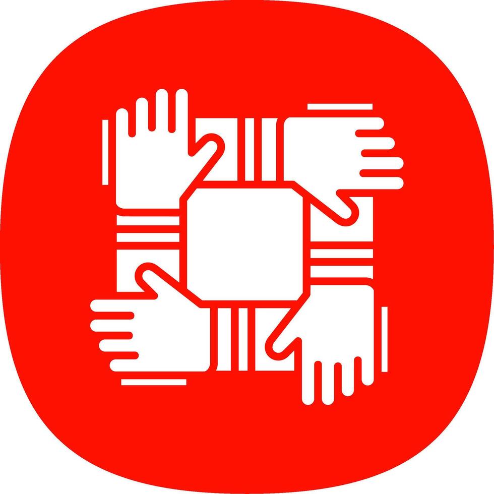 Collaboration Glyph Curve Icon Design vector