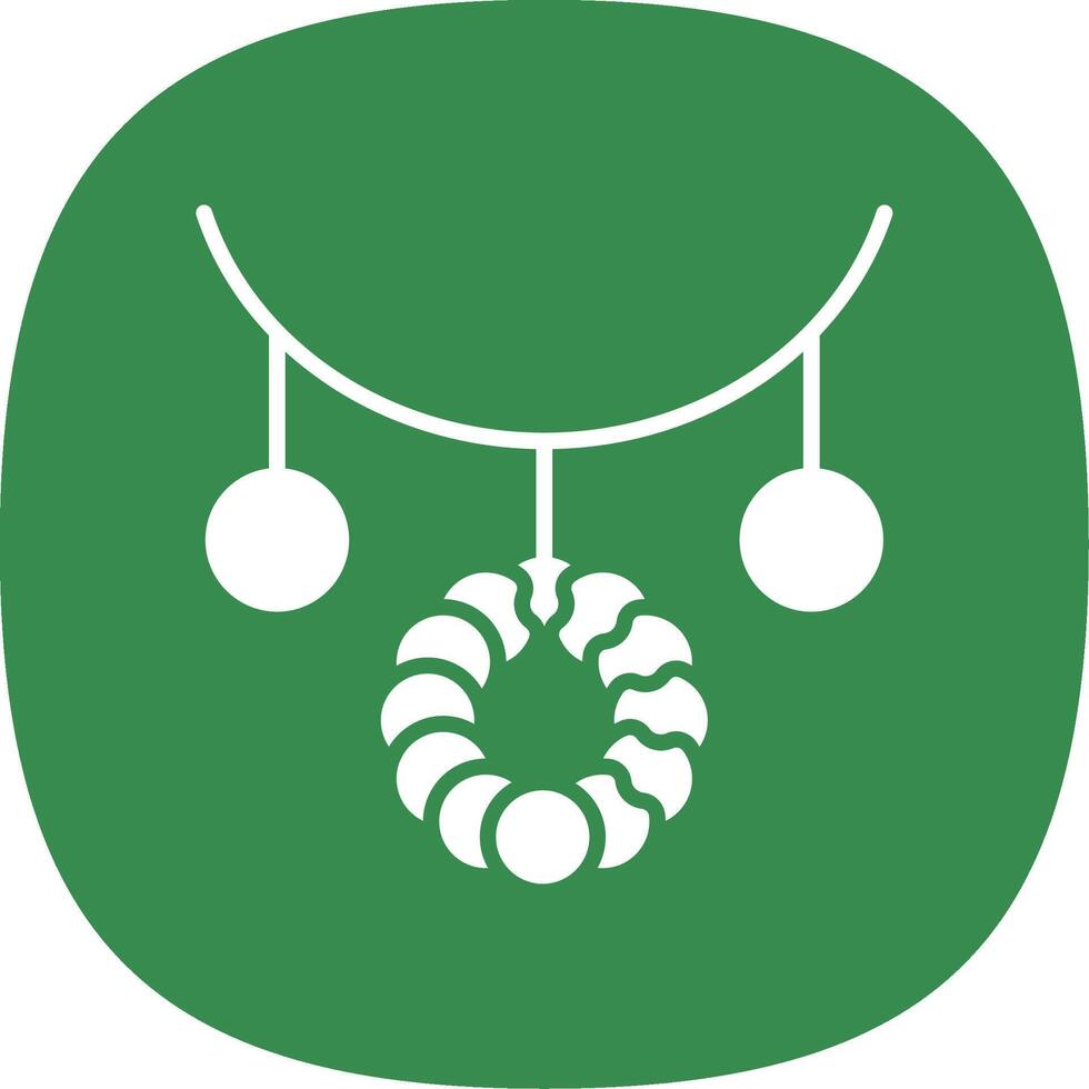 Necklace Glyph Curve Icon Design vector