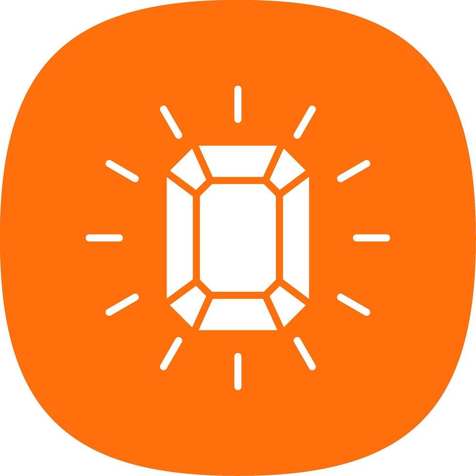 Gem Glyph Curve Icon Design vector