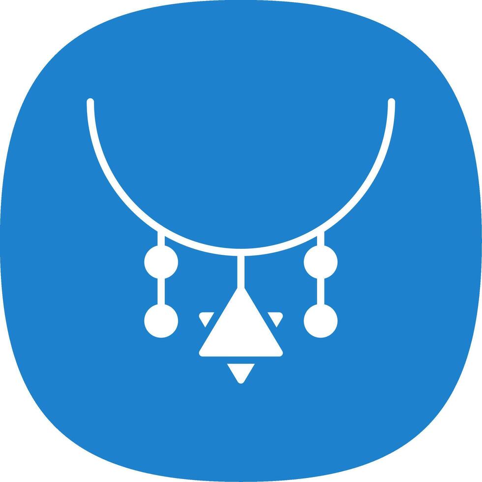 Necklace Glyph Curve Icon Design vector