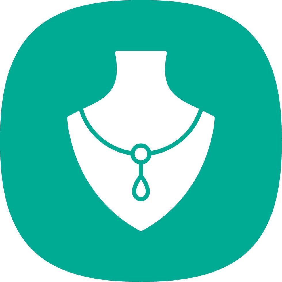 Necklace Glyph Curve Icon Design vector