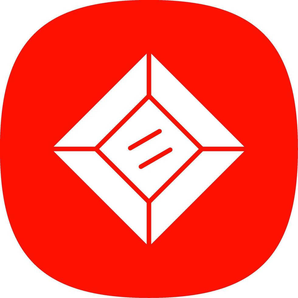 Gem Glyph Curve Icon Design vector