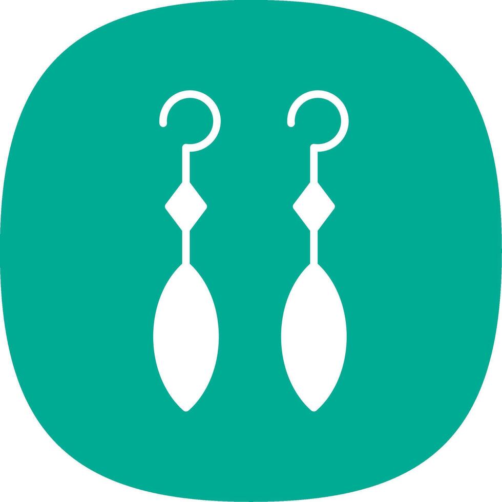 Earring Glyph Curve Icon Design vector