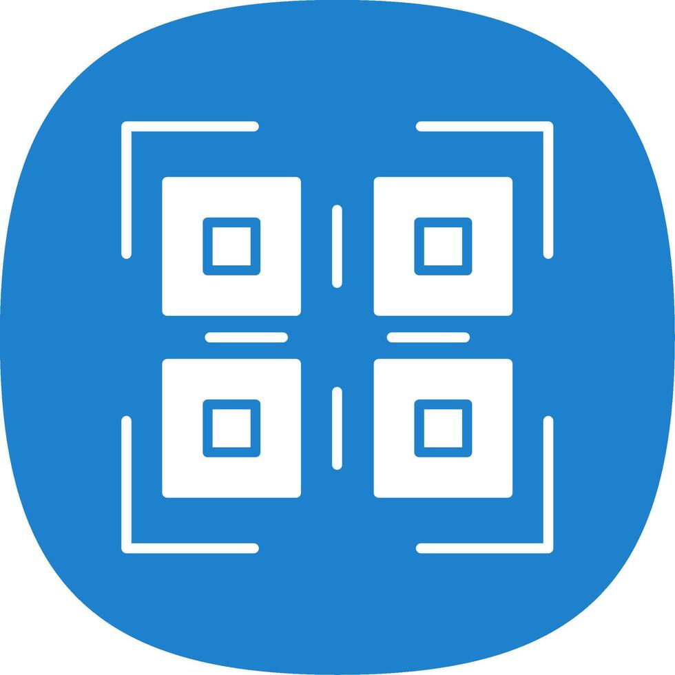 Qr Code Glyph Curve Icon Design vector