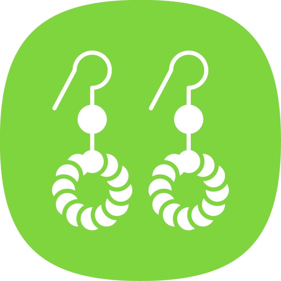 Earrings Glyph Curve Icon Design vector
