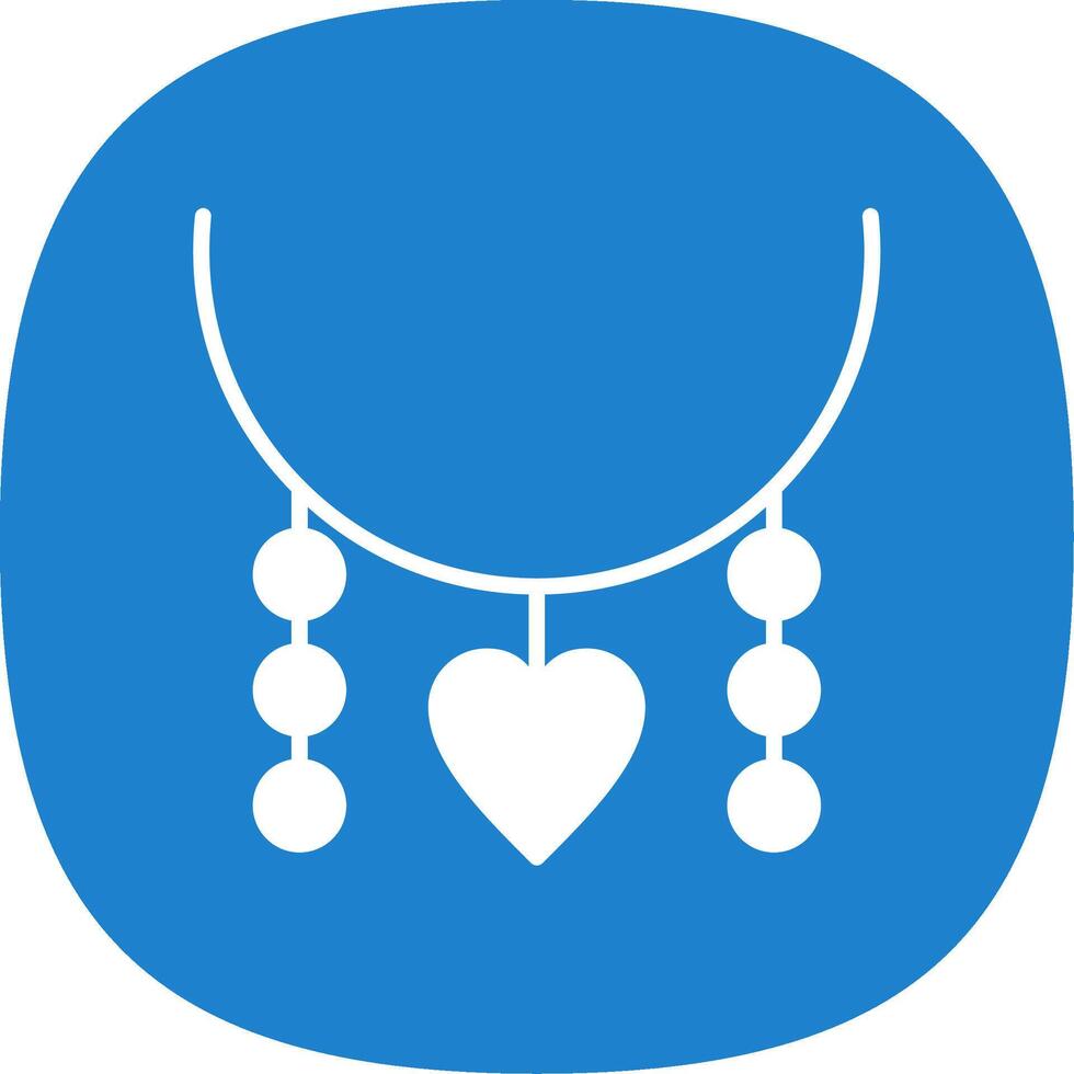 Necklace Glyph Curve Icon Design vector