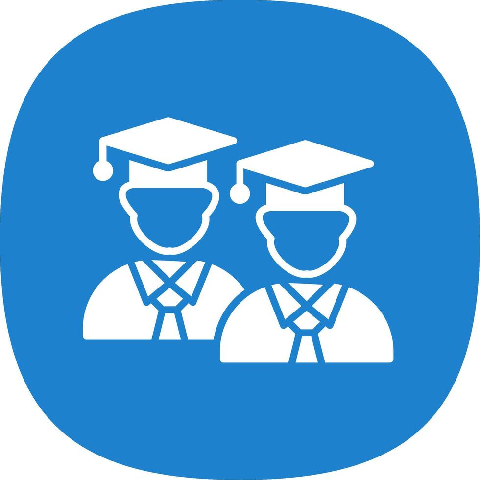 Students Glyph Curve Icon Design vector