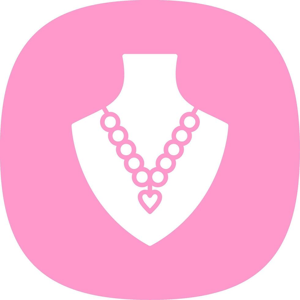 Pearl Necklace Glyph Curve Icon Design vector