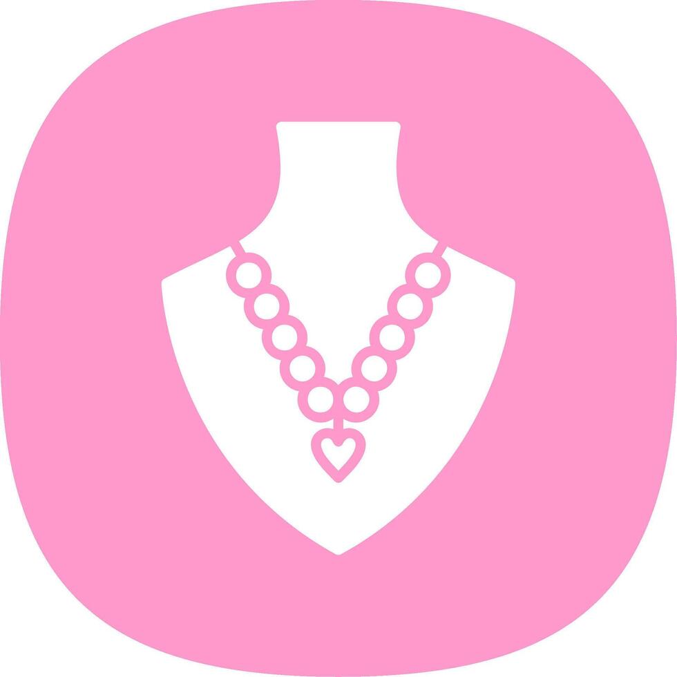 perla collar glifo curva icono diseño vector