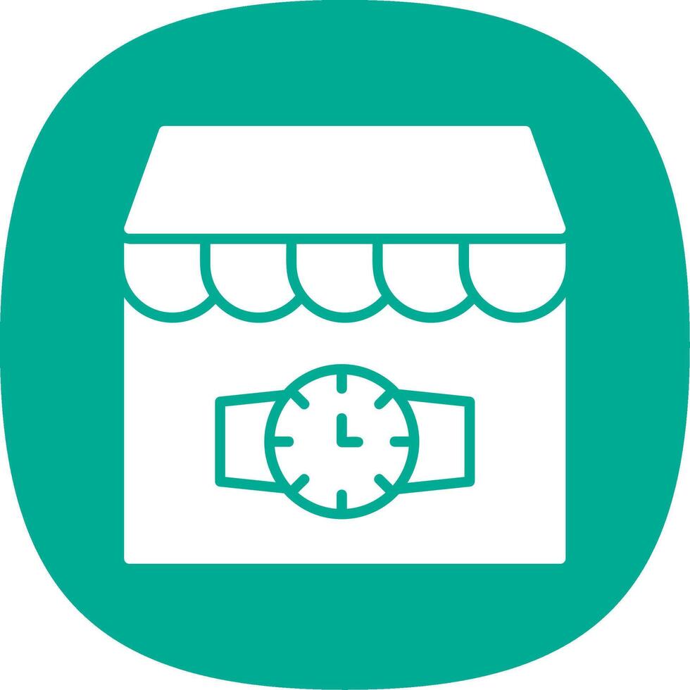 Watch Shop Glyph Curve Icon Design vector