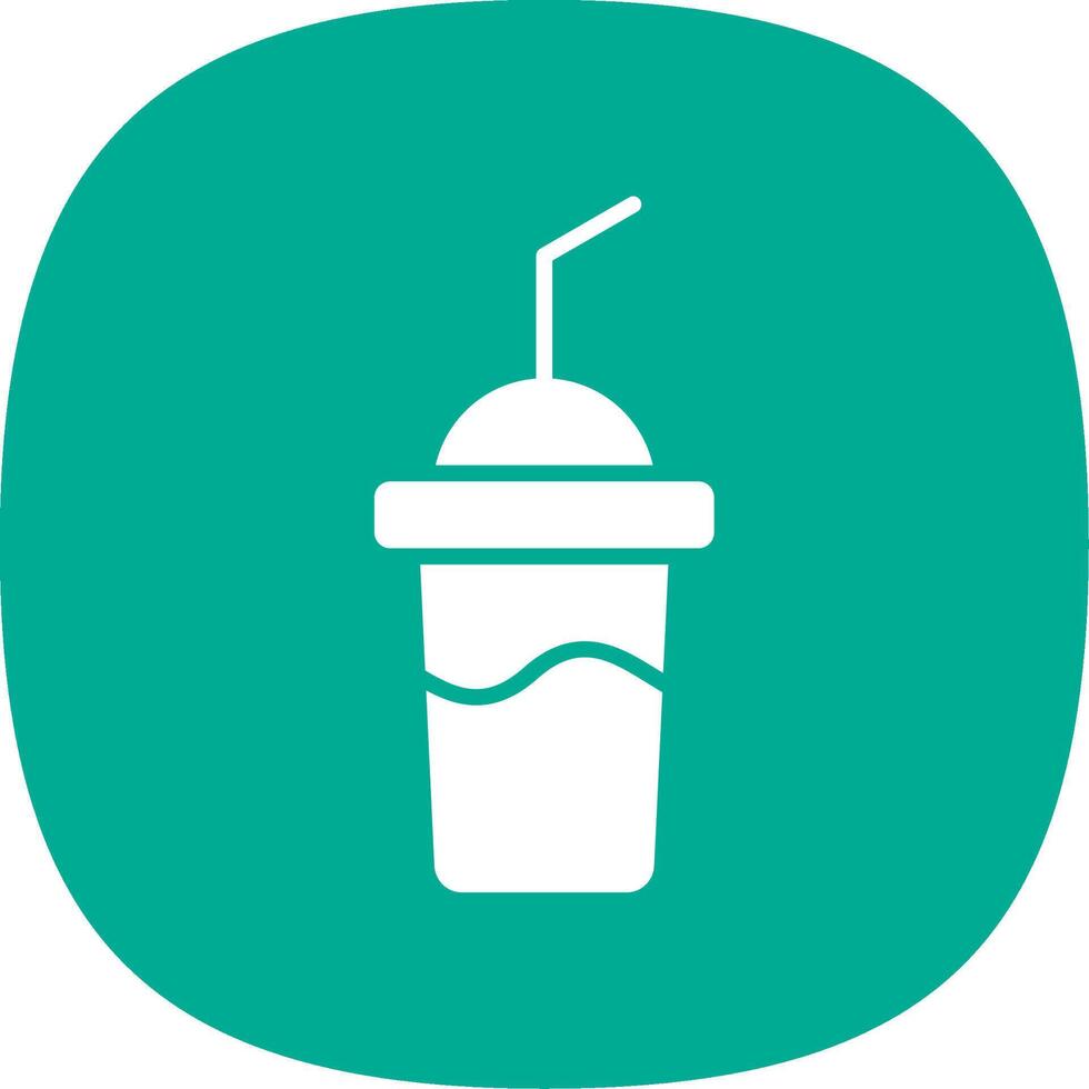 Milkshake Glyph Curve Icon Design vector