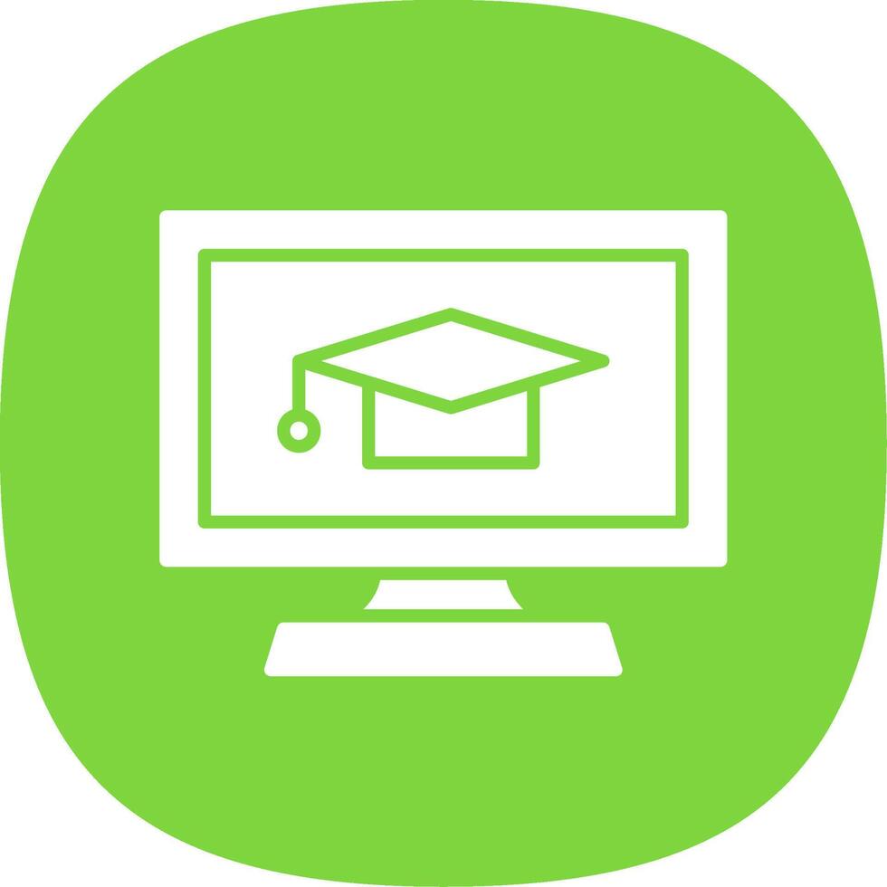 E Learning Glyph Curve Icon Design vector