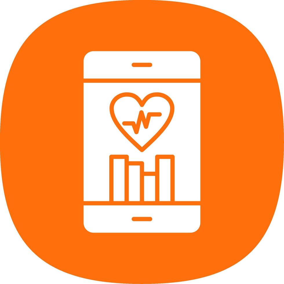 Fitness App Glyph Curve Icon Design vector