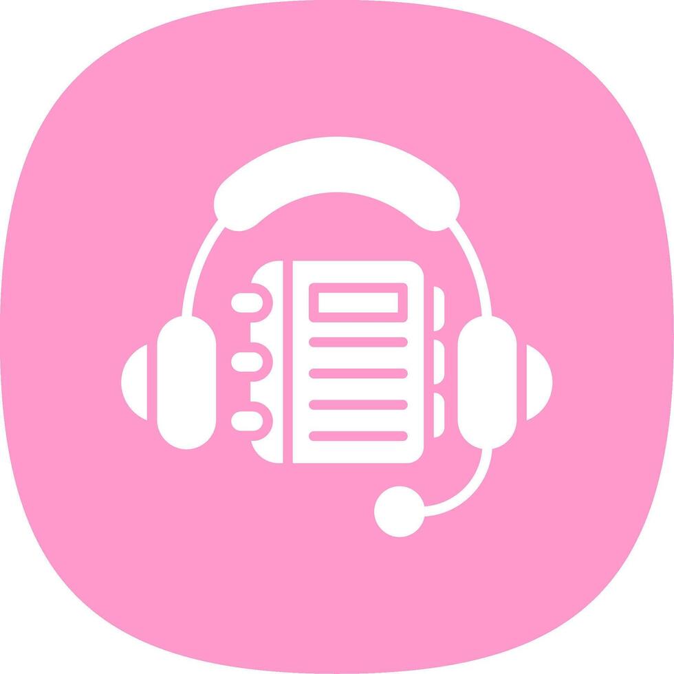 Listening Glyph Curve Icon Design vector