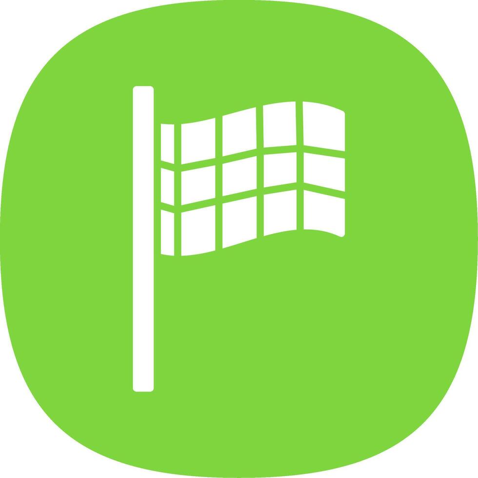 Racing Flag Glyph Curve Icon Design vector