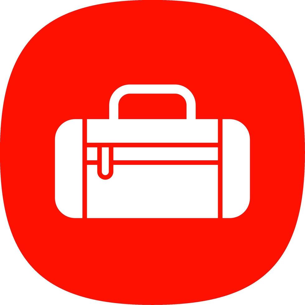 Duffle Bag Glyph Curve Icon Design vector